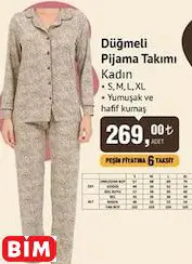 DÜĞMELİ PİJAMA TAKIMI KADIN